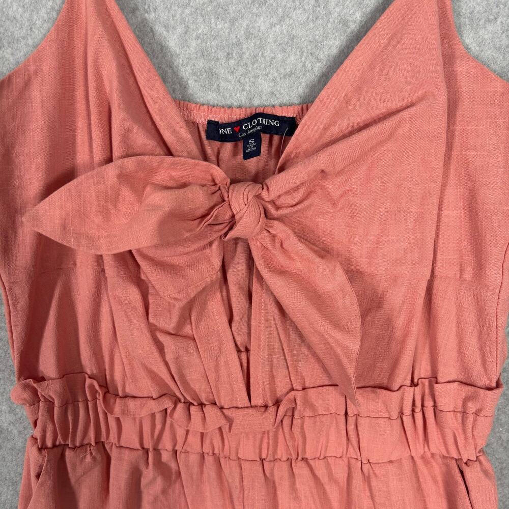 One Clothing Romper Small Coral Bow Tie Pockets Spaghetti Straps Resort Cruise - Picture 5 of 8